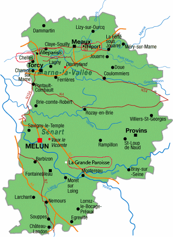 carte de Seine et Marne et ses clubs de tarot